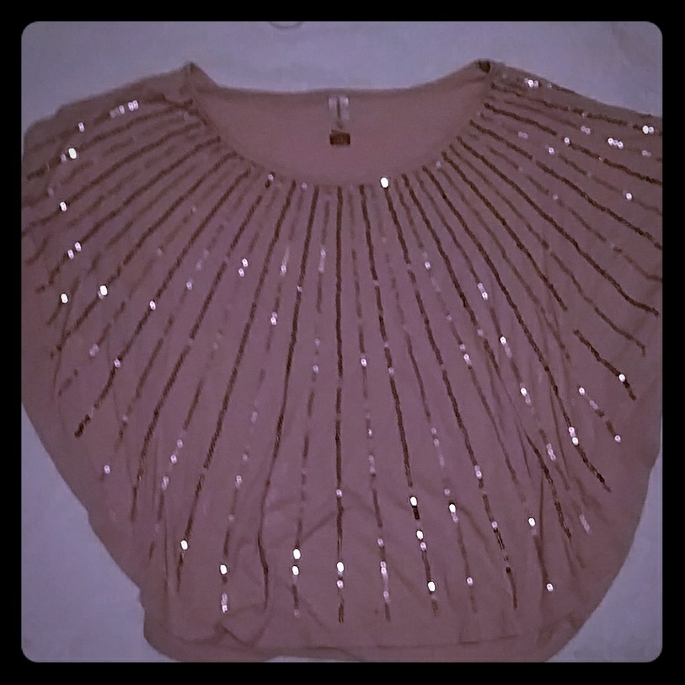 Pink sequenced top